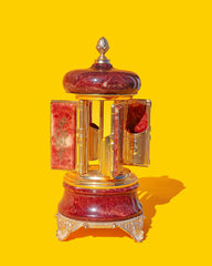 Reuge Vintage Cigarette Lipstick Holder Carousel Music Box