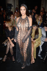 Kim Kardashian Sheer Outfit Layering Fall Trend PFW
