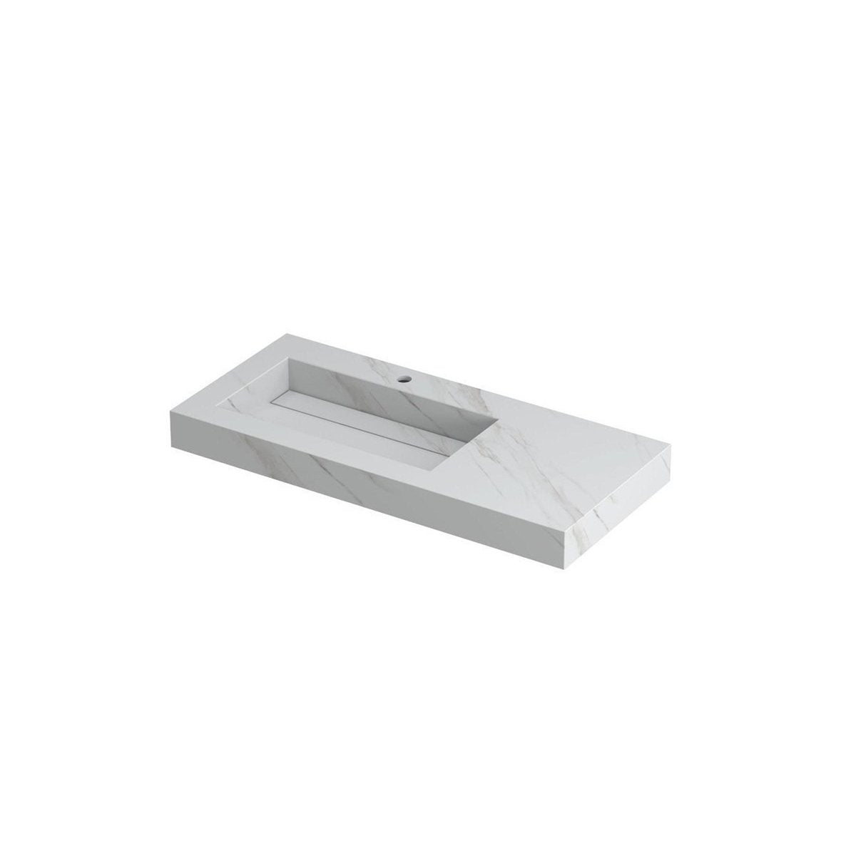 Ink Pitch meubelwastafel 100x45cm keramische slab - links - 1 kraangat - calacatta mat