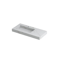 Ink Pitch meubelwastafel 100x45cm keramische slab - links - 1 kraangat - calacatta mat