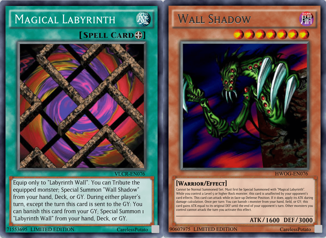 Magical Labyrinth/Wall Shadow Retrains (yes, I know, I added an “unaffected” Effect) : r/customyugioh
