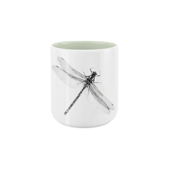 becher ohne henkel . innen farbig . libelle .