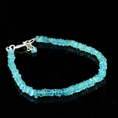 gemsmore:Natural Blue Apatite Bracelet Untreated Beads