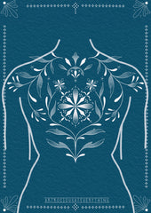 Ornamental back tattoo design by Jess featuring fine linework and surreal feminine detailing – The Ink Factory Dublin