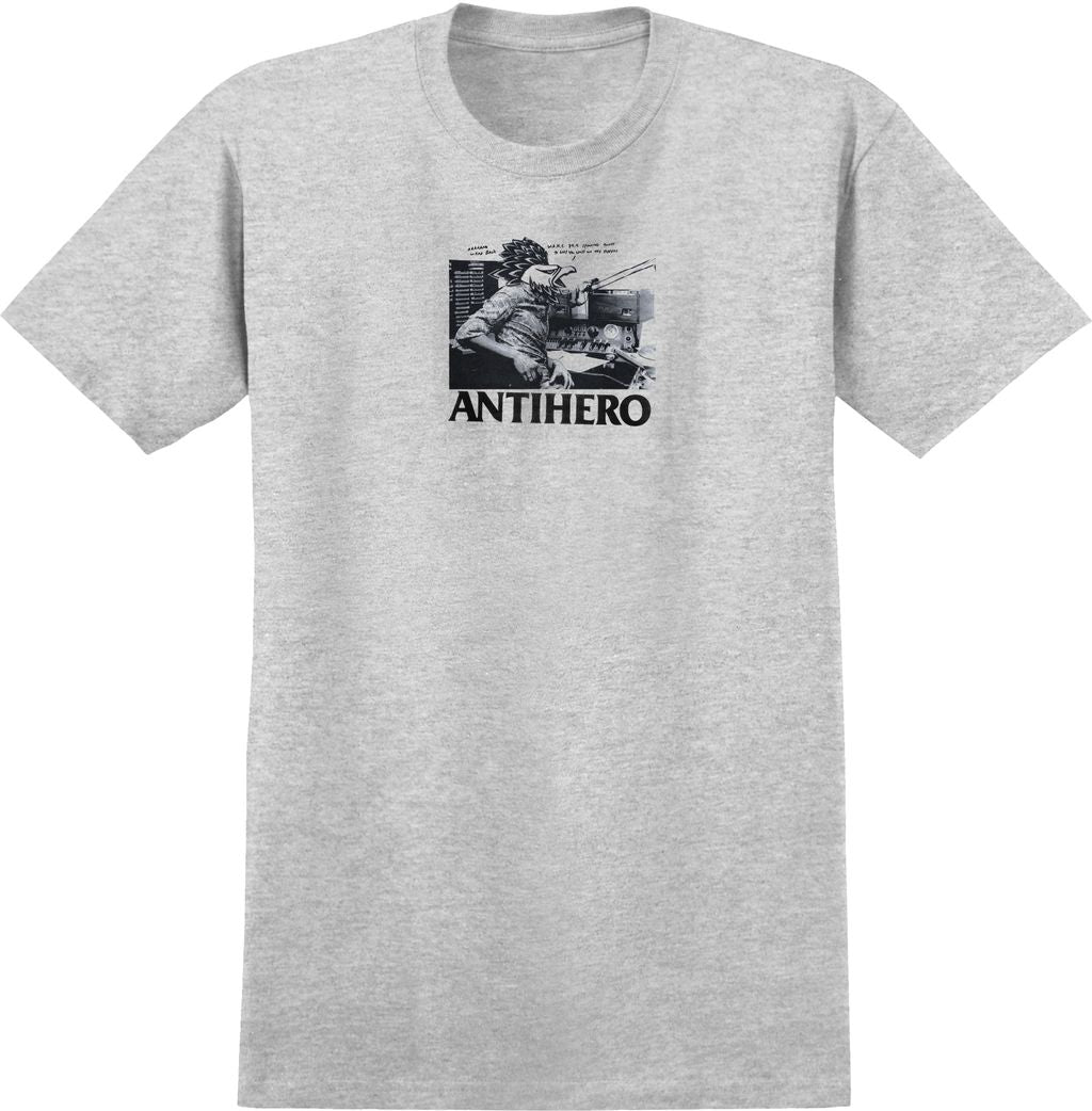 ANTIHERO DEEJAY18 TEE HEATHER GREY w/ BLACK PHOTO PRINT