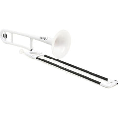 pBone PBONE1W Plastic Trombone White-Easy Music Center