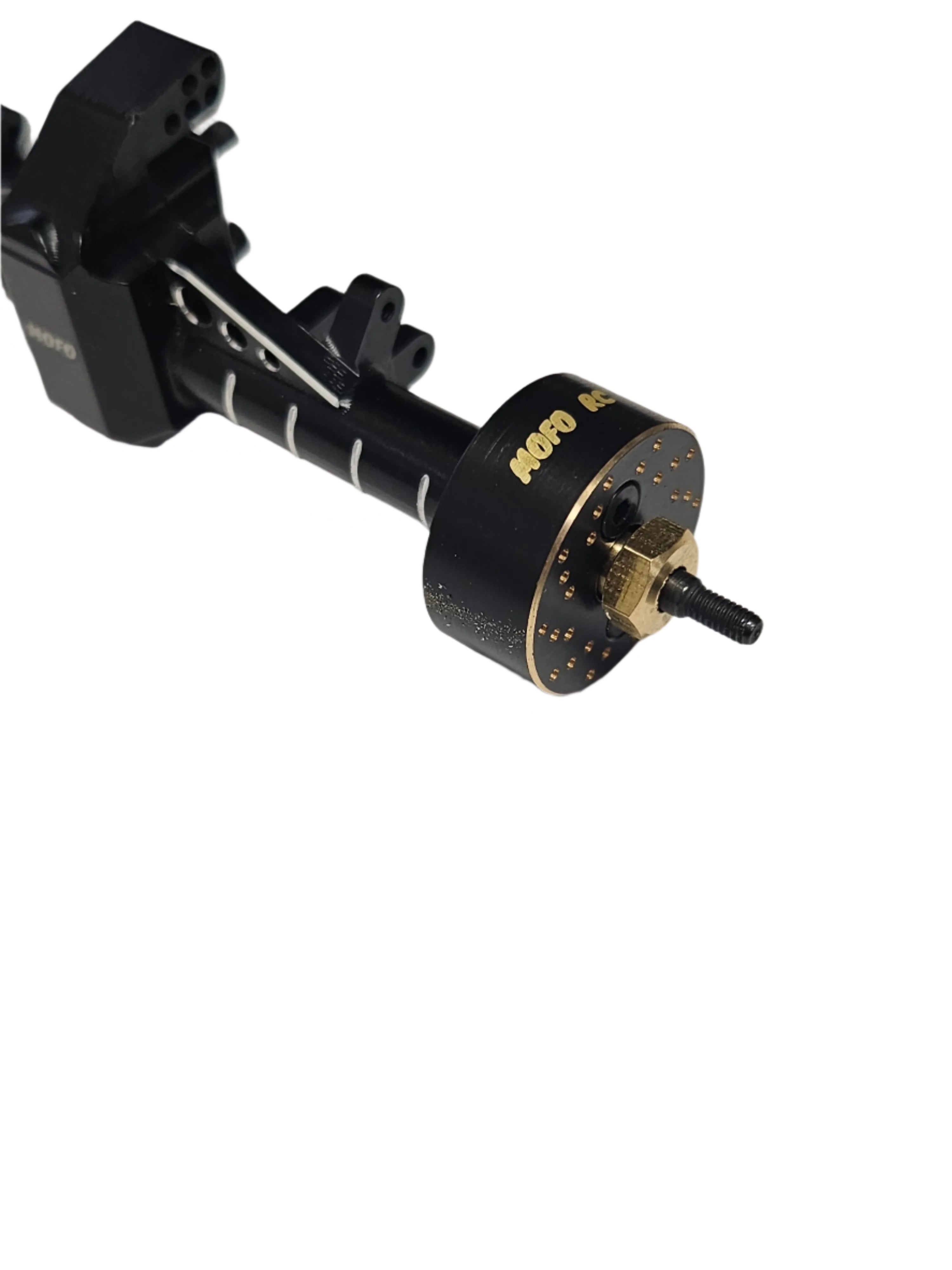Mofo RC X15 black brass rear axle weights — 34g ballast for improved traction