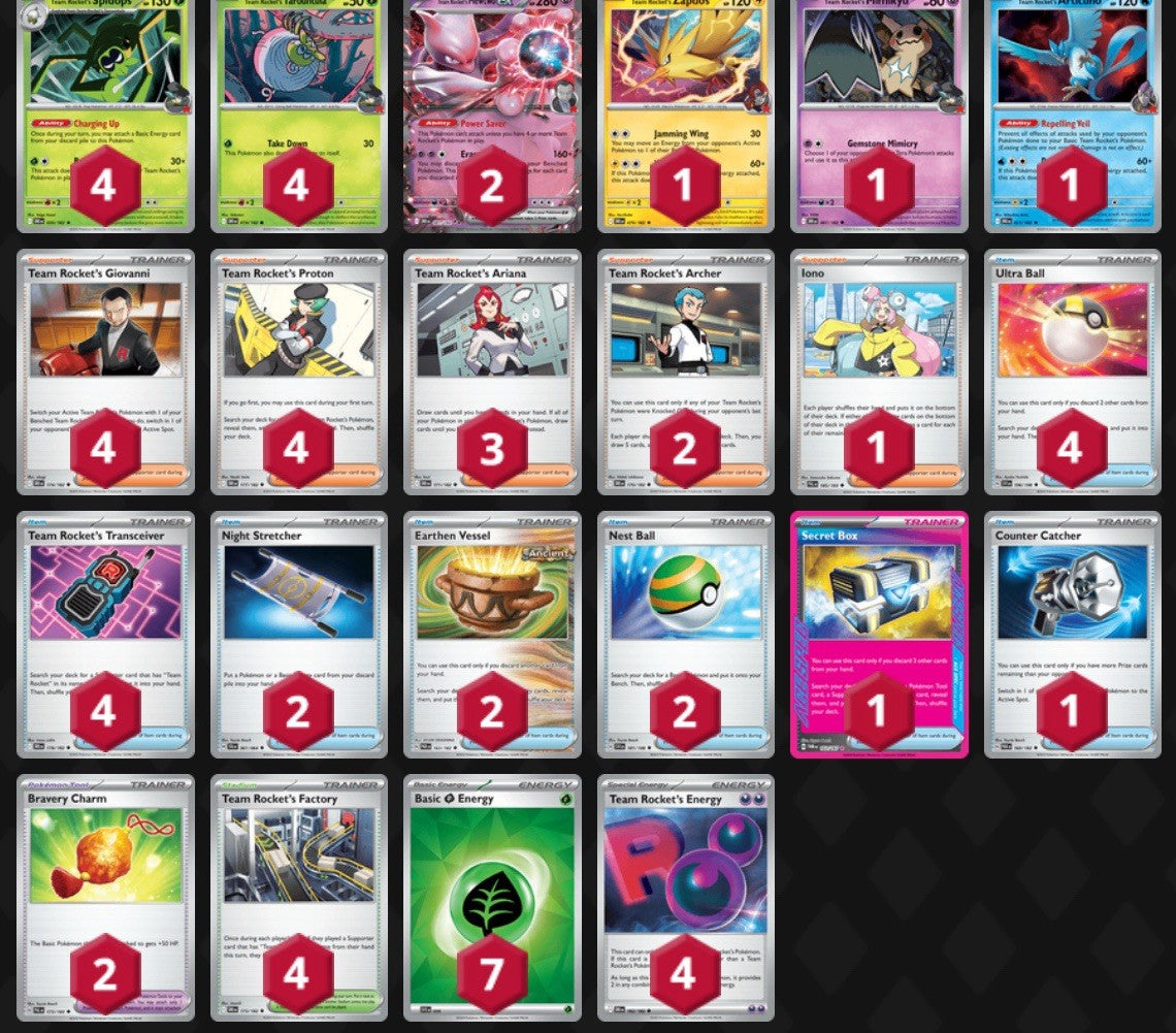 Team Rocket's Mewtwo ex Pokemon Competitive TCG Deck Tournament Ready