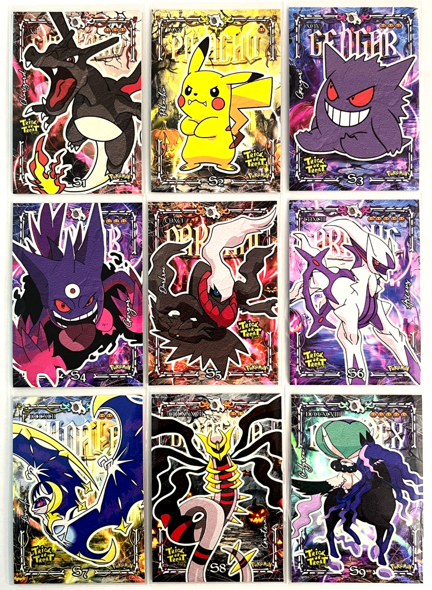 2025 POKEMON HALLOWEEN Trick Or Trade Prisma Cards Full Set 9/9 Glow in the Dark
