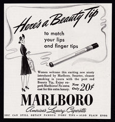 1940 Marlboro cigarettes print ad