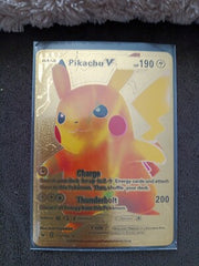 Pikachu V Vivid Voltage 170/185 Gold Foil FanArt Pokemon Card HP 190 with INSERT