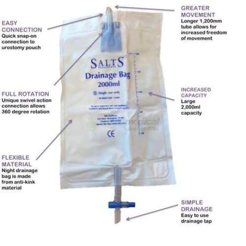 Sac d’écoulement Pour La Nuit - Salts Sac 2 000 ml / 10 Sac d’écoulement Salts