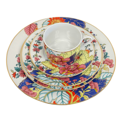 Vintage Tobacco Leaf Imperial Leaf China 5 Piece Place Setting