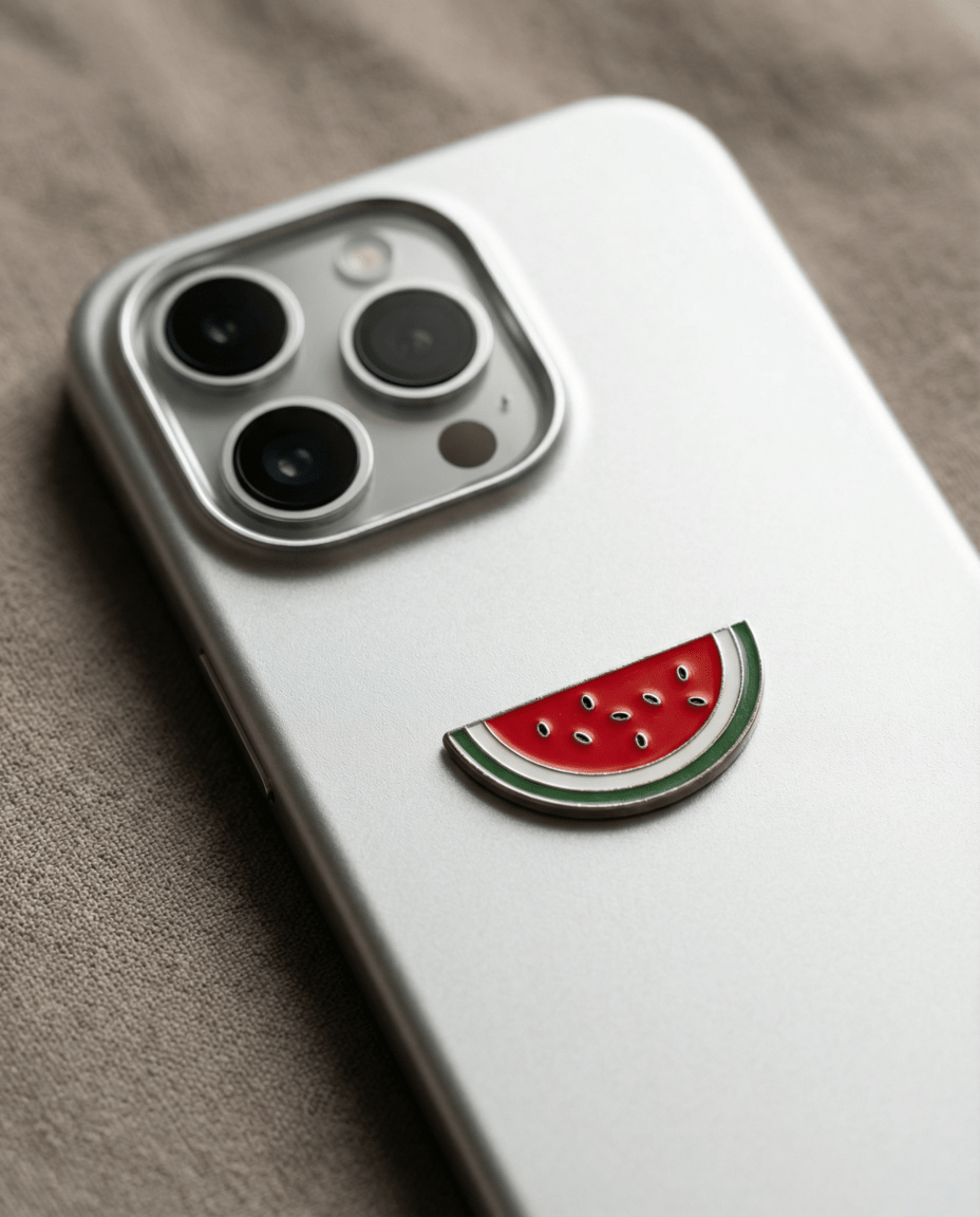Watermelon sticker free Palestine phone sticker metal 3D enamel – solidarity symbol Zaytoon