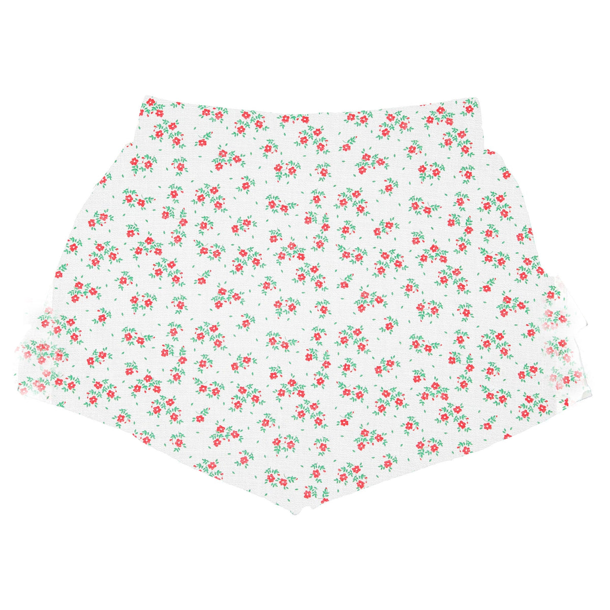 Piupiuchick Shorts Ecru W/ Red Flowers Allover