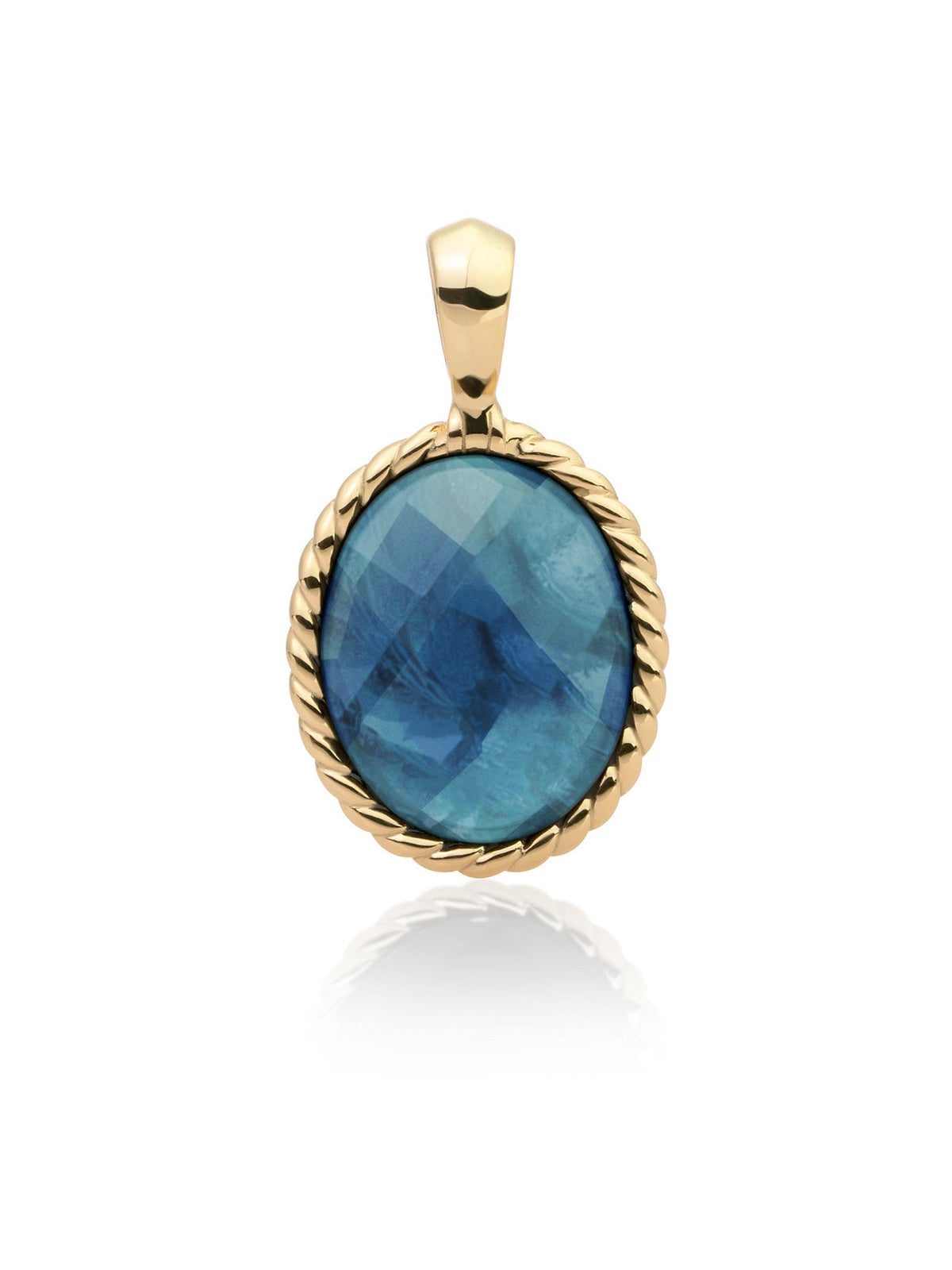 Twist Pendant Ocean Topaz Quartz - Gold Plated