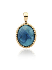 Twist Pendant Ocean Topaz Quartz - Gold Plated