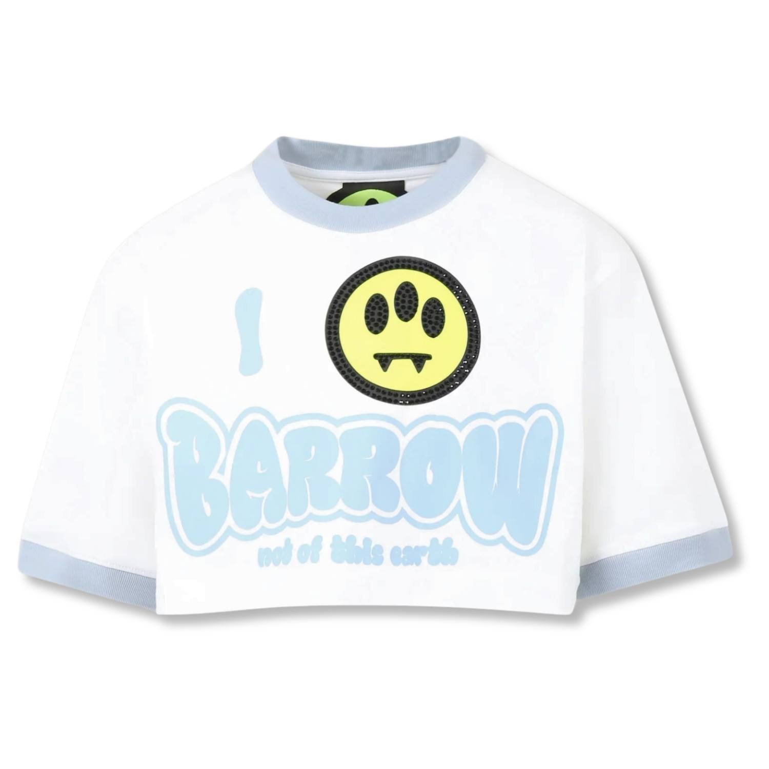Girls White Logo-Print Cotton Top
