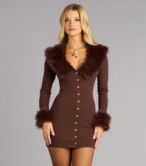 Luxe Moments Removable Faux Fur Mini Dress