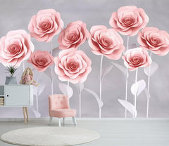 3D Pink Rose WC508 Wall Murals