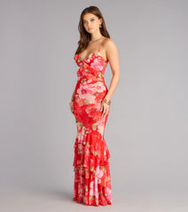 All Eyes On You Floral Ruffle Maxi Dress