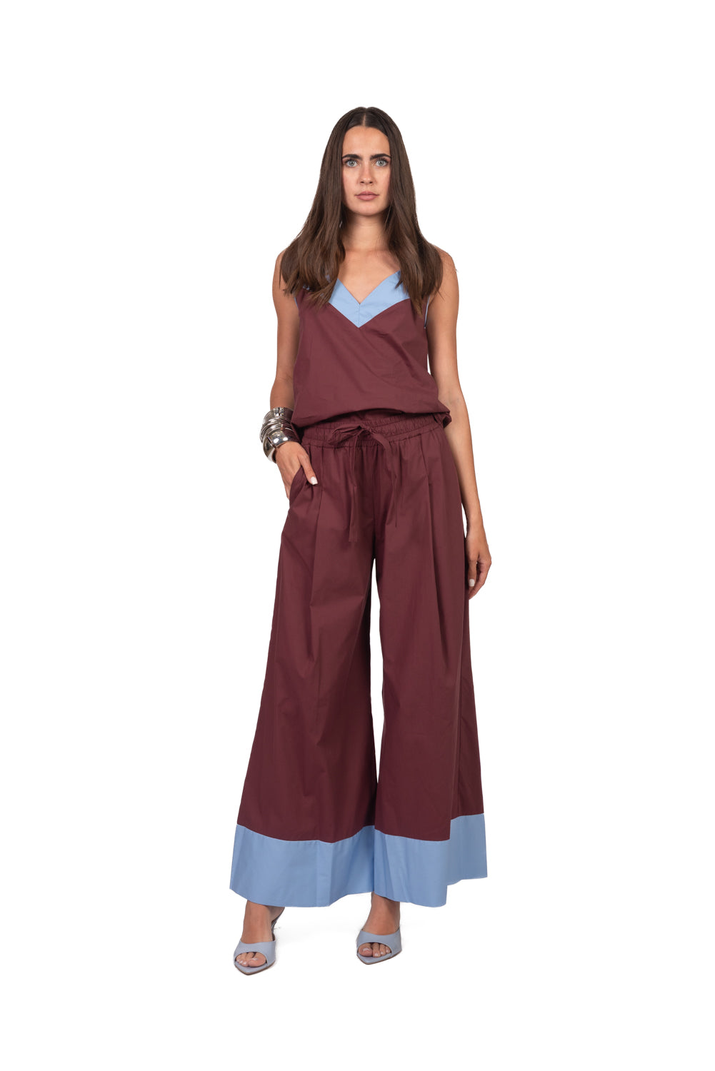 Tensione In - Pantalone palazzo bicolore Art. DQ1768