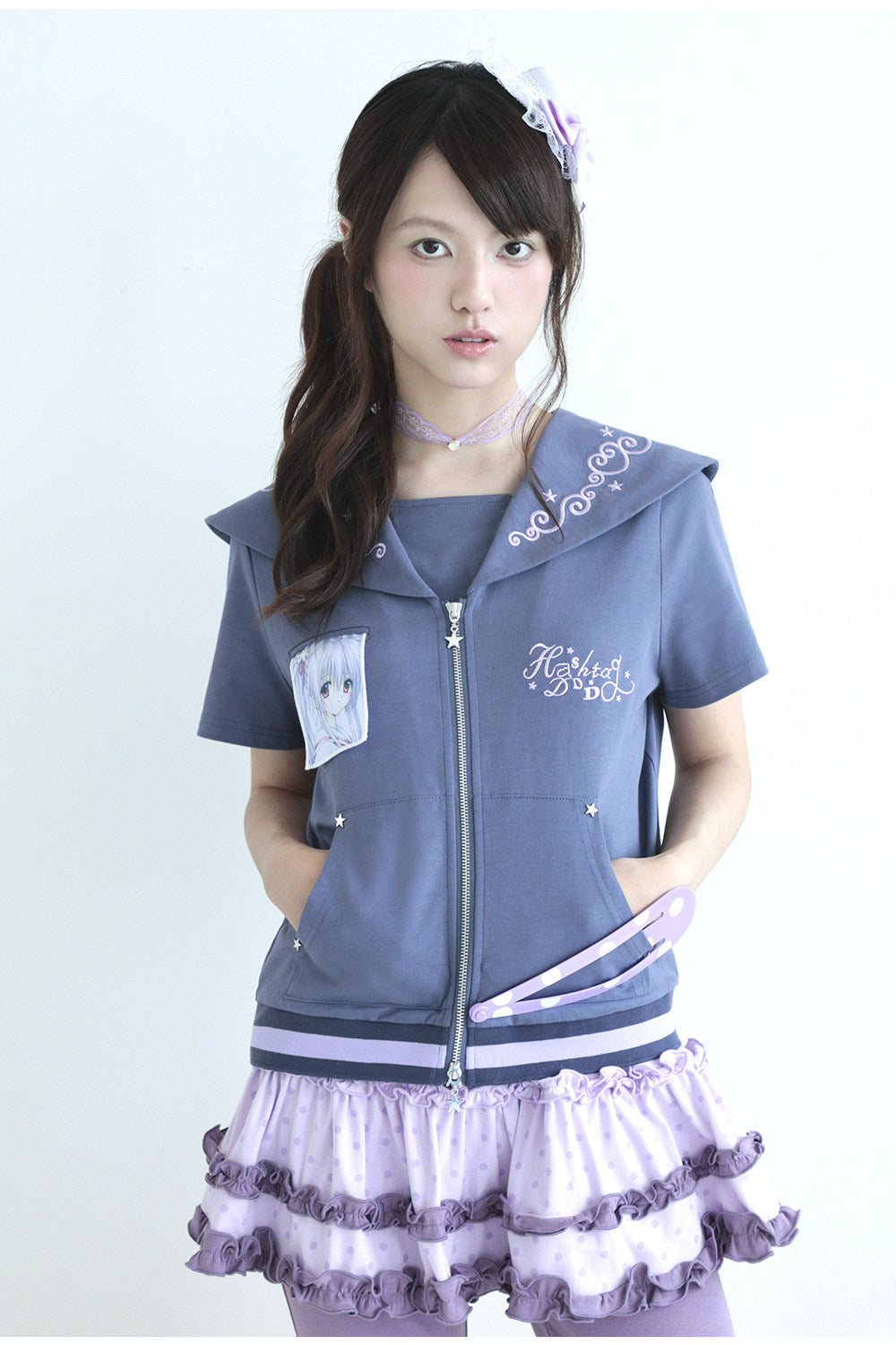 Hashtag DDD - Polka Dot Sailor Collar Cardigan cardigan Hashtag DDD