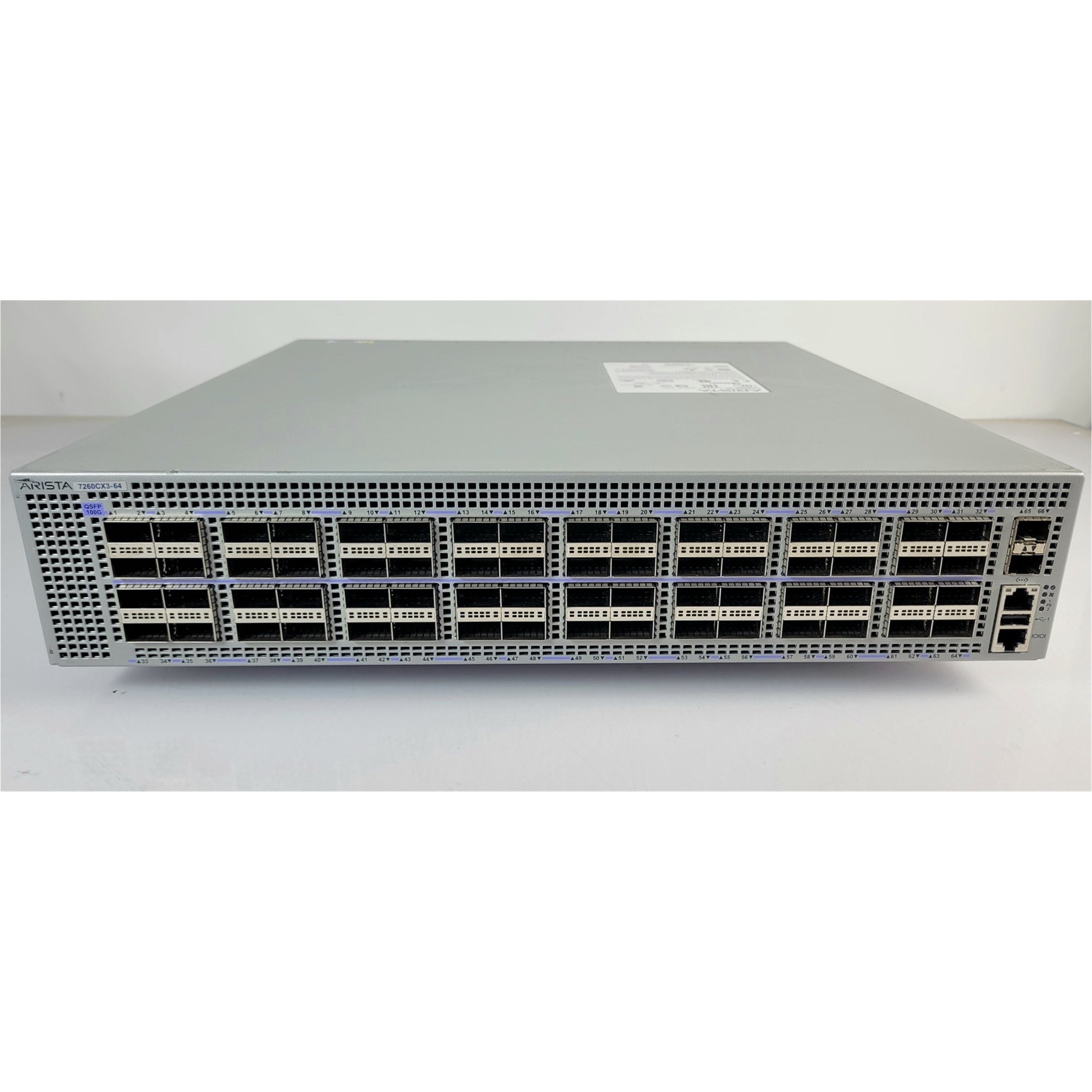 Arista DCS-7260CX3-64-F 64x100GbE QSFP & 2xSFP+, F-to-R air, 2x AC Grade A (Used - Good)