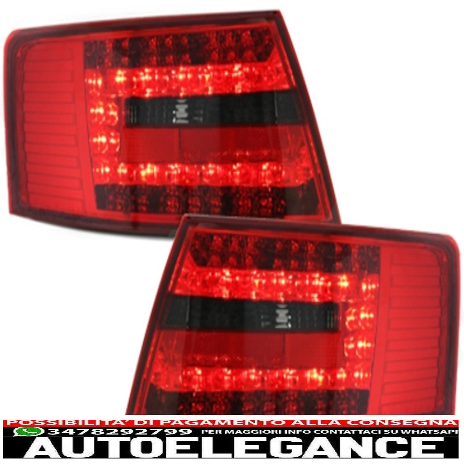 fanali posteriori a led adatti per audi a6 4f lim. 04-08 rosso/fumo - ra19elrs