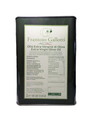 Frantoio Gallotti Extra Virgin Olive Oil packaging with label on a white background