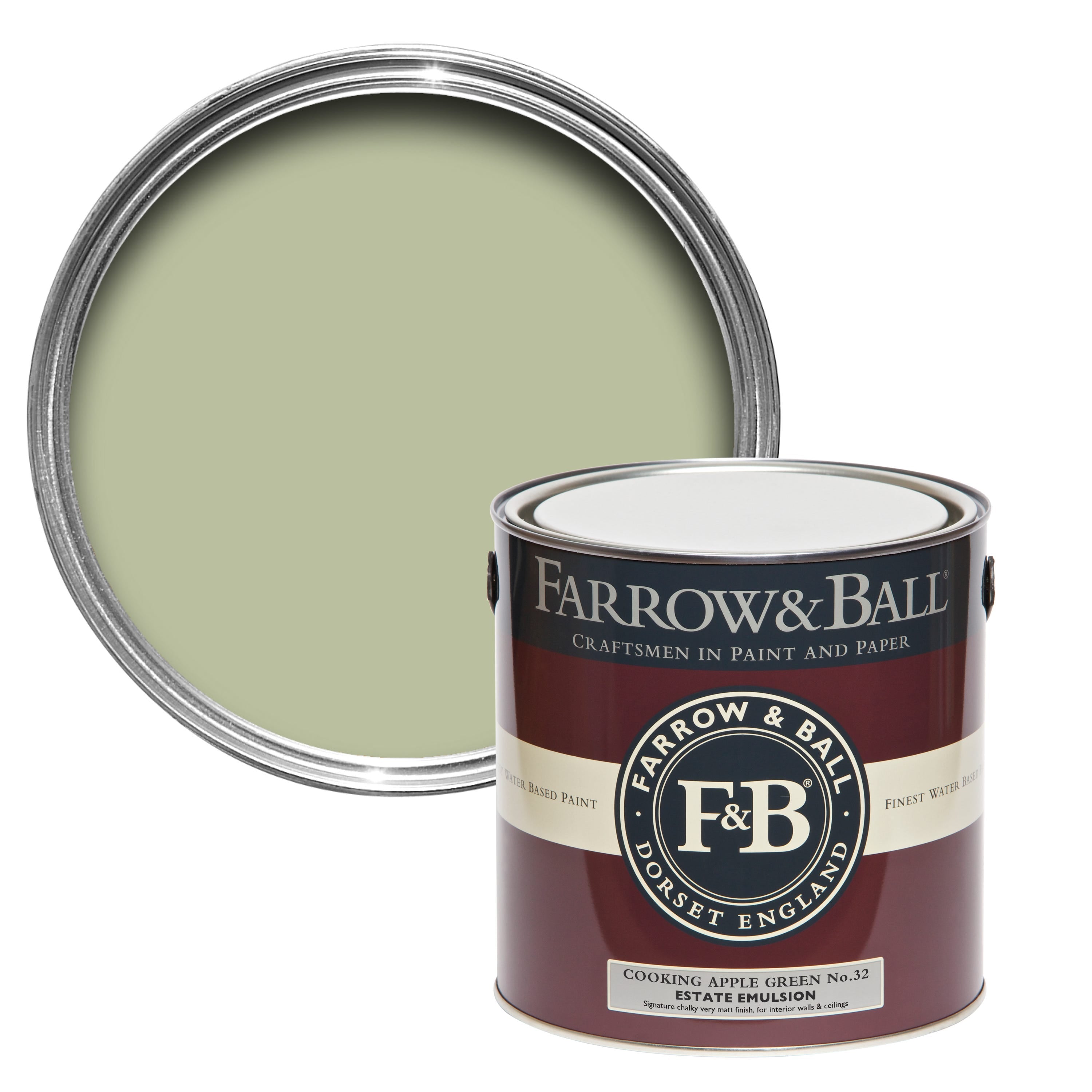 Farrow & Ball Cooking Apple Green No. 32 - Soft Distemper 5L