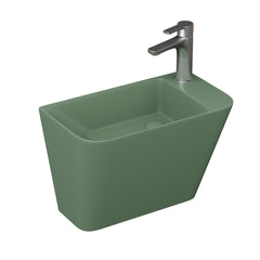 Primo 28cm Wall Hung Monoblock Washbasin - Matt Green