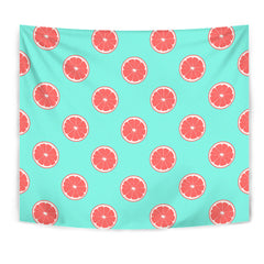 Grapefruit Green Background Wall Tapestry
