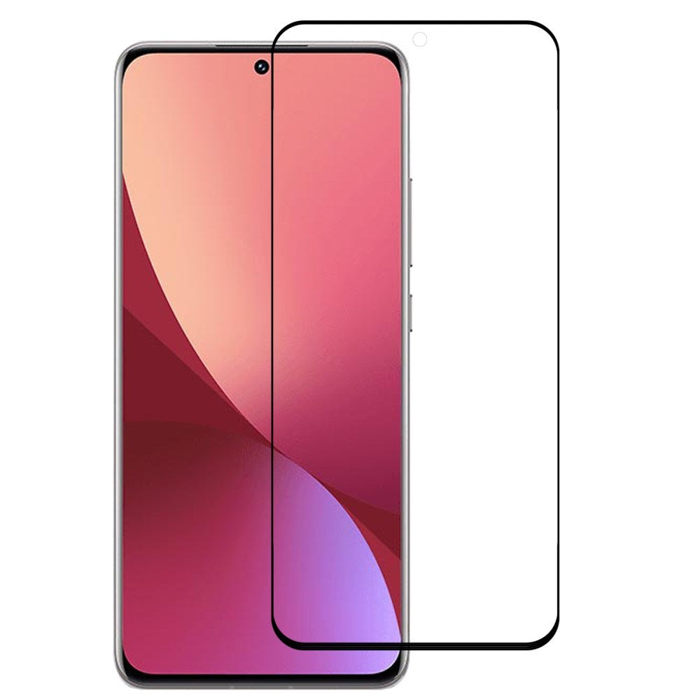 Xiaomi 12 / 12X - Hærdet Skærmbeskyttelsesglas - Full Fit - Gennemsigtig / Sort