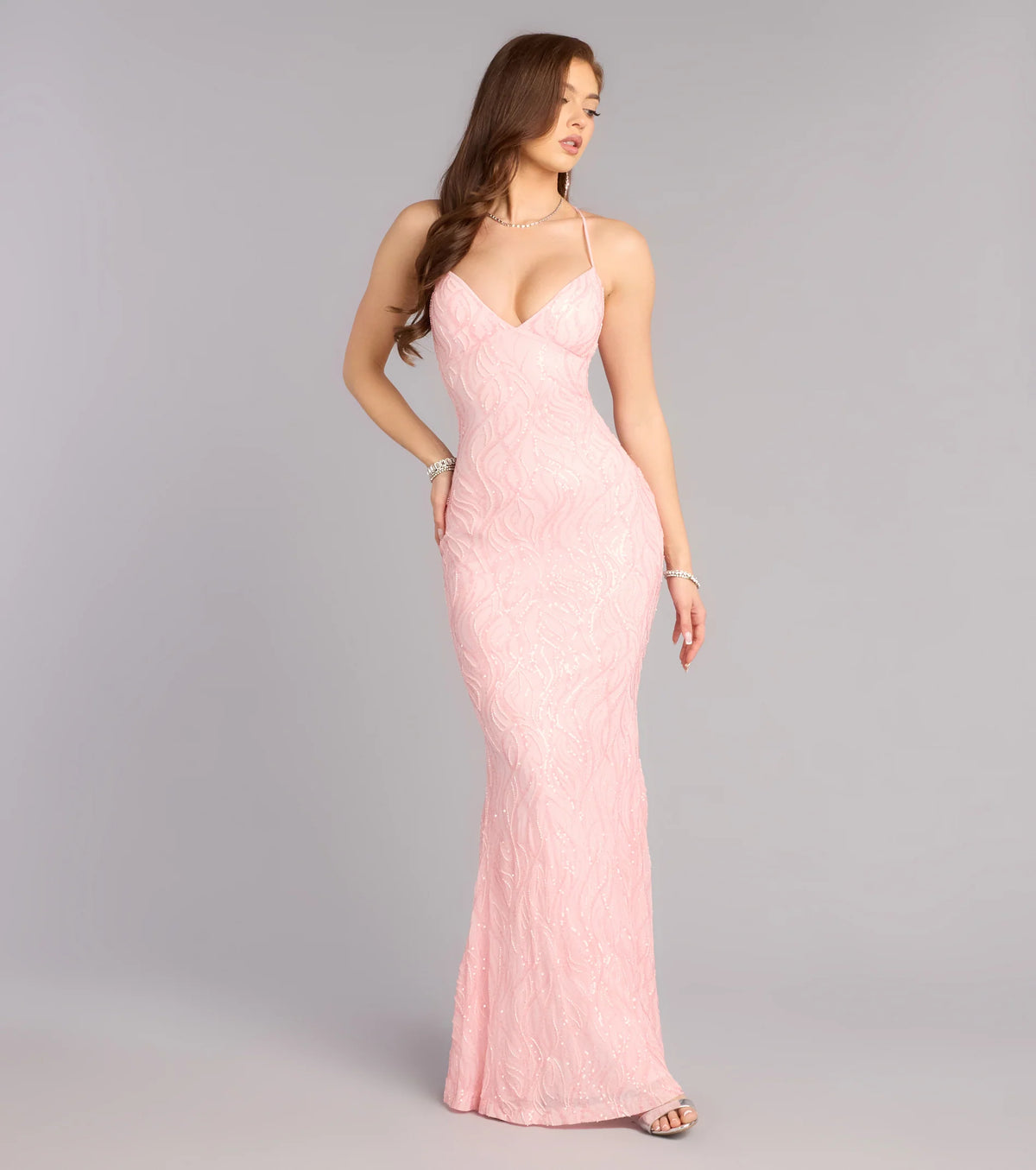 Clementine Sequin Bead Formal Dress