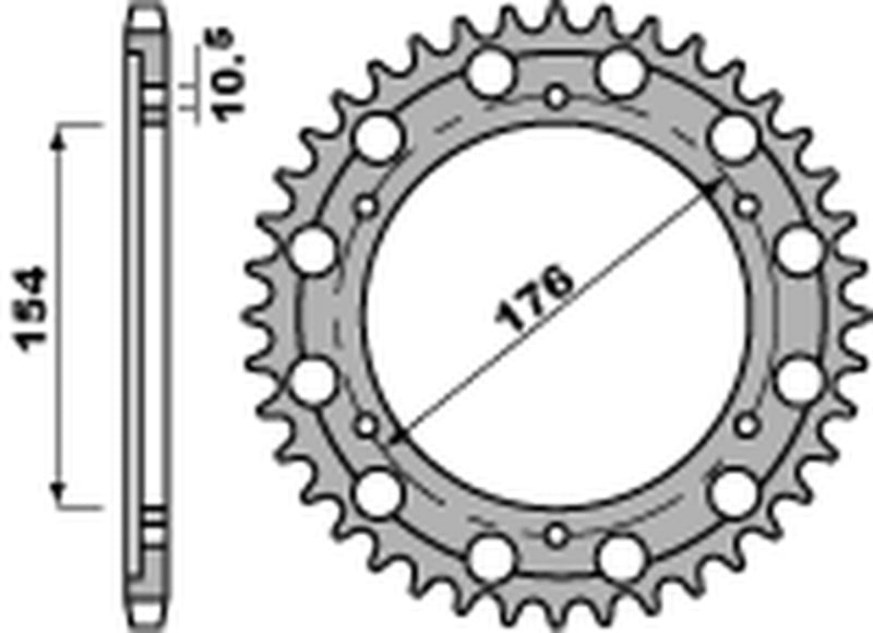 PBR Standard C45 Stalen achterste tandwiel (43 tanden) 4679 - 525 4679 43 C45