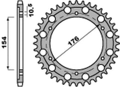PBR Standard C45 Stalen achterste tandwiel (43 tanden) 4679 - 525 4679 43 C45