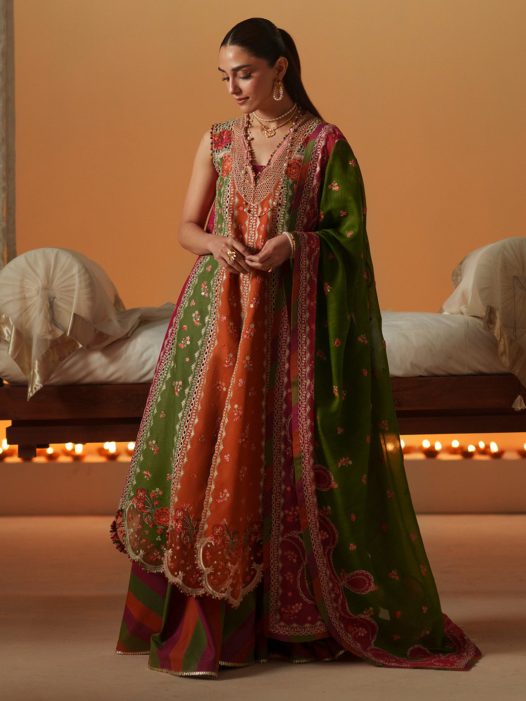 Bin Ilyas | Mashriq Luxury Lawn 26 | D-114-B by Bin Ilyas - Designer Dress  - Type : Ladies Clothes - Available at Libayah - 100% Original