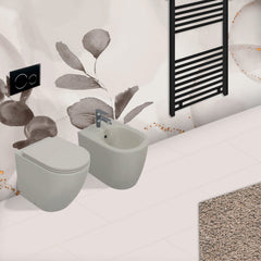 Sanitari Filomuro Rimless con copriwater Soft Close BathCore serie Infinity 53x36