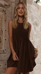 Barton Mini Dress - Chocolate