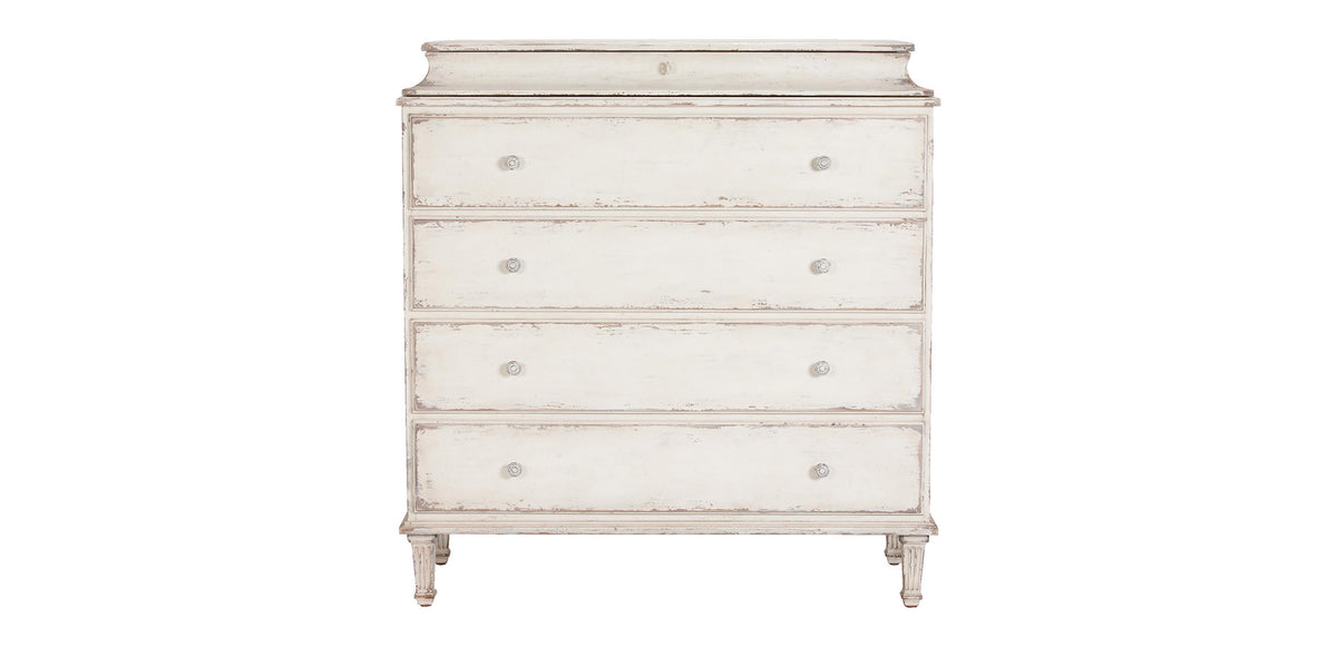 Leora Antiqued White Tall Chest