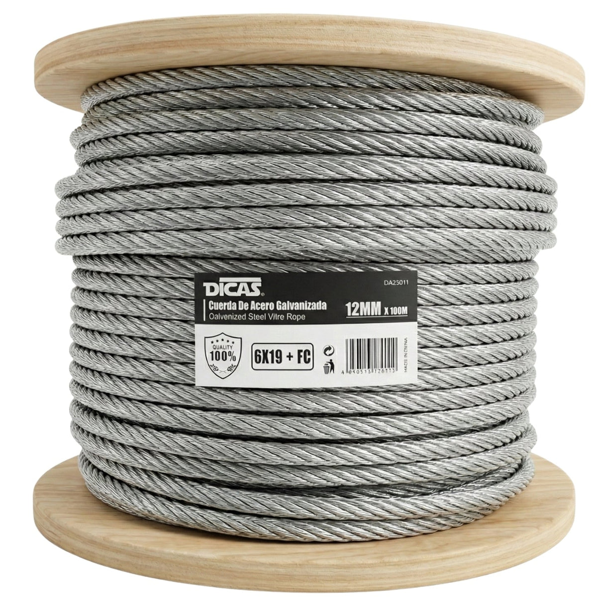 Piola De Acero Galvanizado 12 Mm 100 Metros Dicas