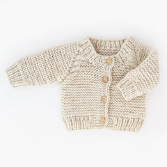 Natural Garter Stitch Cardigan Sweater Baby & Toddler: 18-24 months