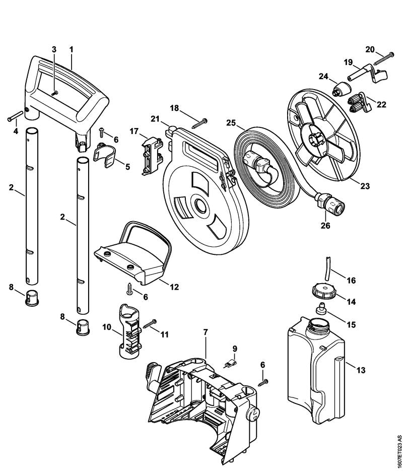 STIHL 4768-792-2501 Halter positie 10 technische tekening