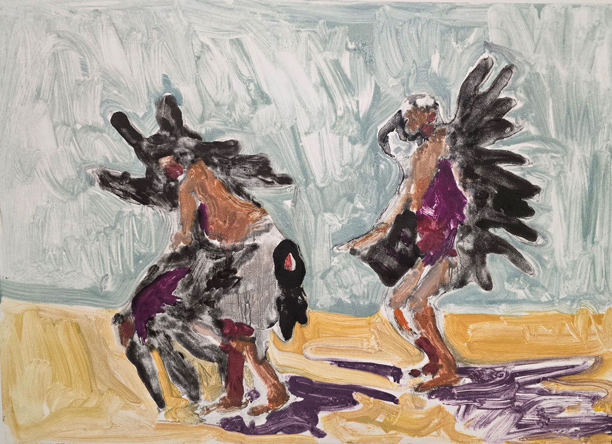 Mateo Romero - Eagle Dancers (Monotype)