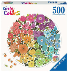 Puzzle Ravensburger Circular - Flores (Circle of Colors). 500 piezas