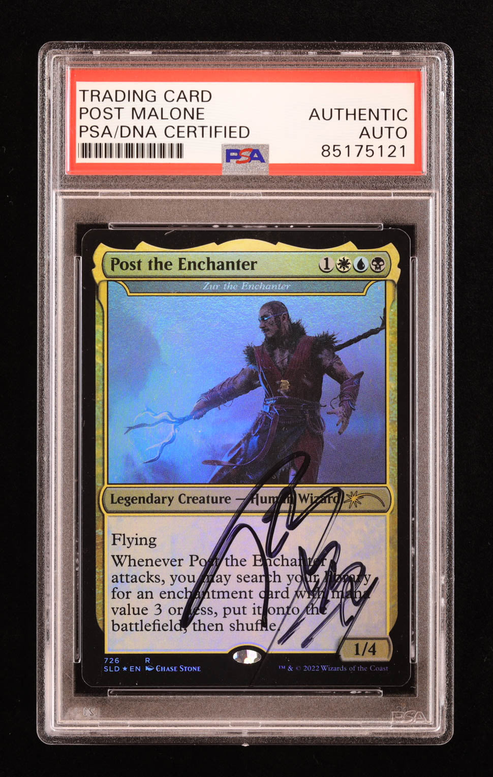 Post Malone Signed 2022 Magic The Gathering Secret Lair Drop Series Post  Malone Backstage Pass Foil #726 Post the Enchanter / Zur the Enchanter  (PSA)