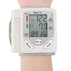 Nymvik Wrist Electronic Blood Pressure Monitor Tensiometer Sphygmomanometer BP Monitors LCD Digital Meter Tonometer Instrument