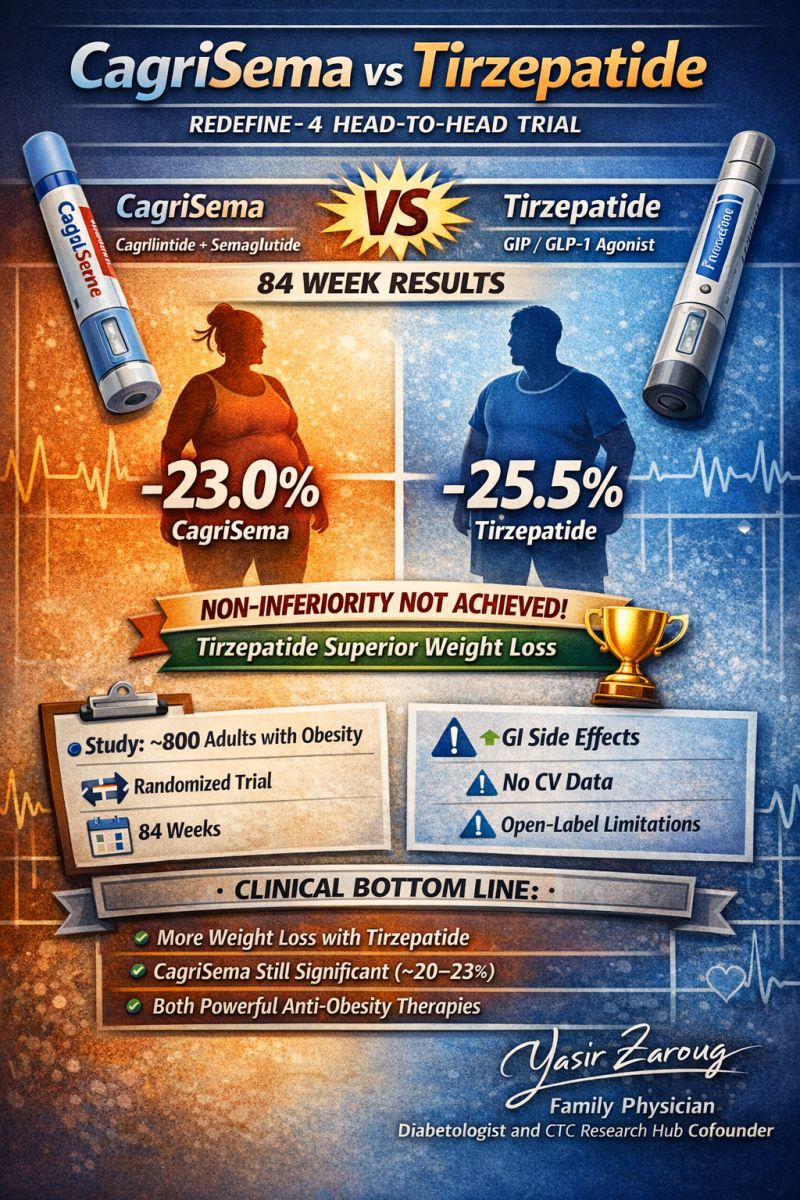 CagriSema vs Tirzepatide: Head-to-Head Obesity Trial Results | Yasir Zaroug posted on the topic