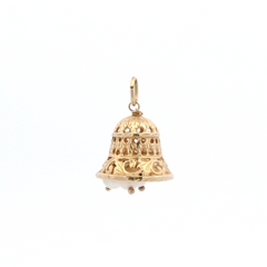 14KY Filigree Pearl Bell Charm